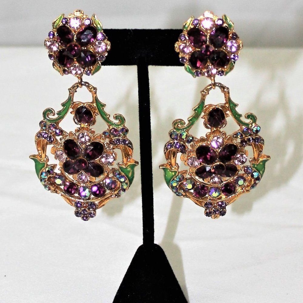 Vintage Thelma  Deutsch Chandelier Clip-on Earrings